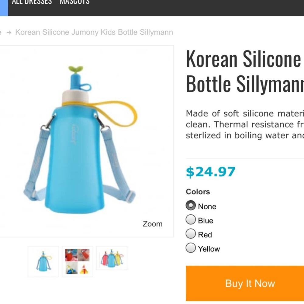 2 Jumony Korean Water Pouch Roll Up Water Bottle